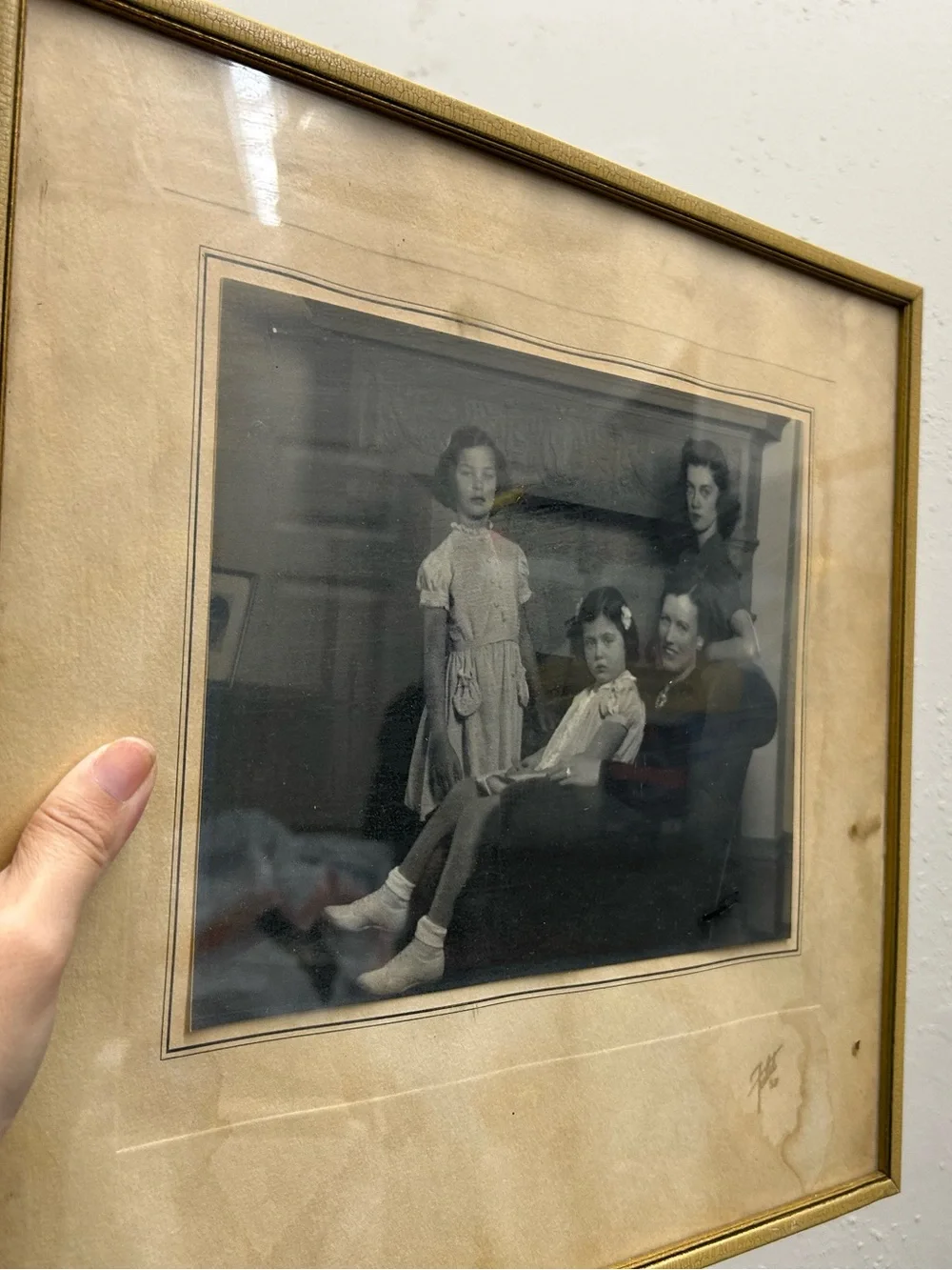 Gold Framed Vintage Family Photograph Art